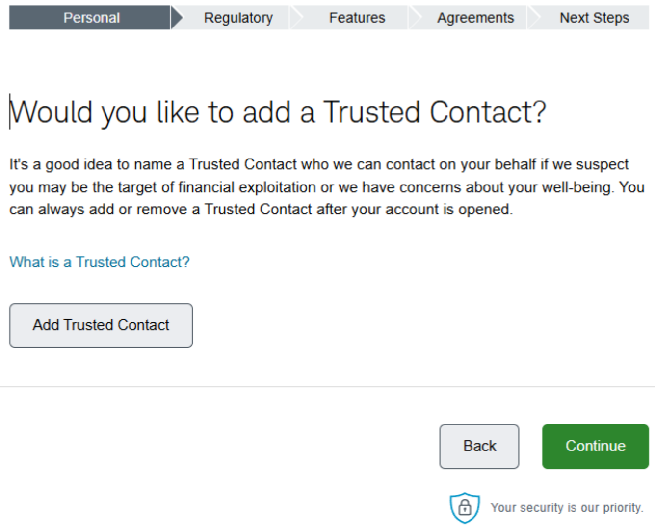 嘉信是否添加 Trusted Contact